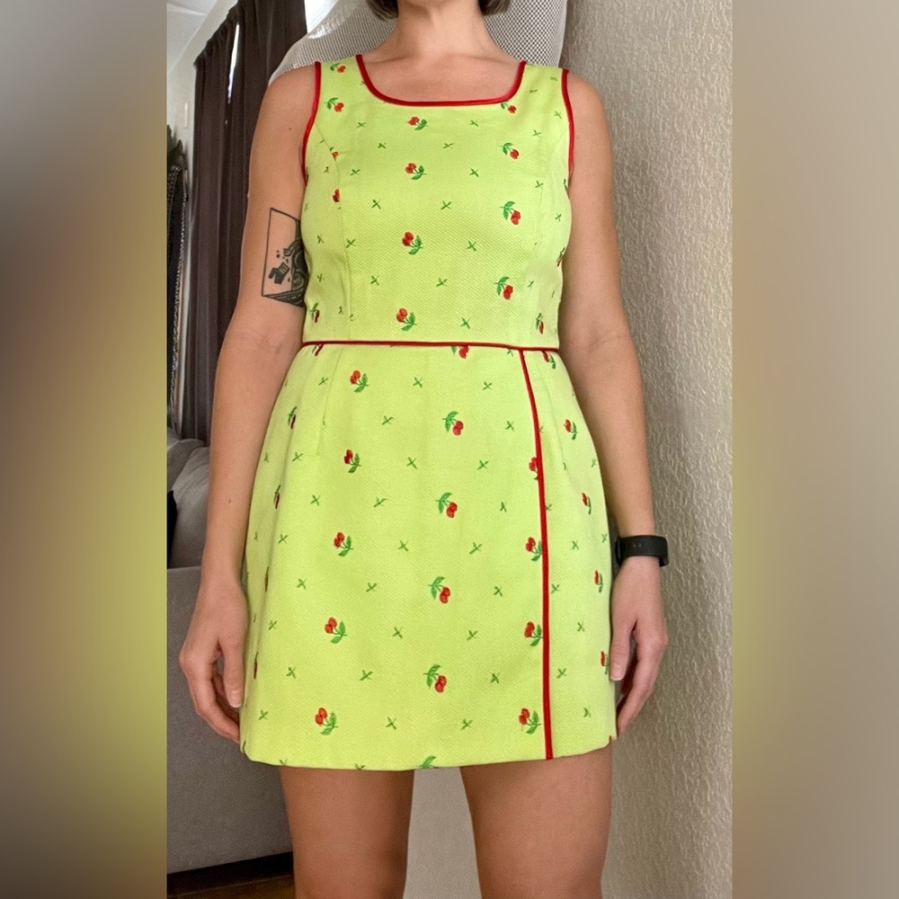 Vintage Lime Floral Romper - Picture 6 of 9